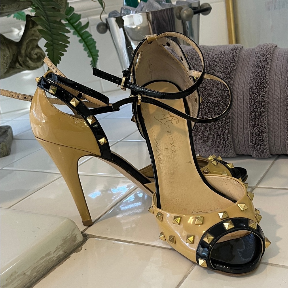 Ivanka Trump Studded Tan and Black Heels